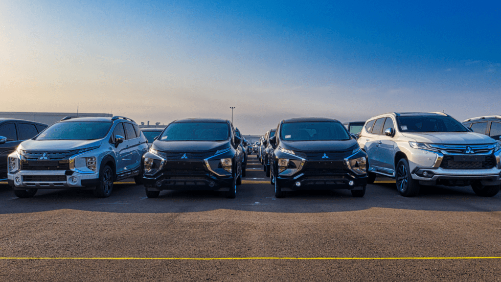 a group of black cars