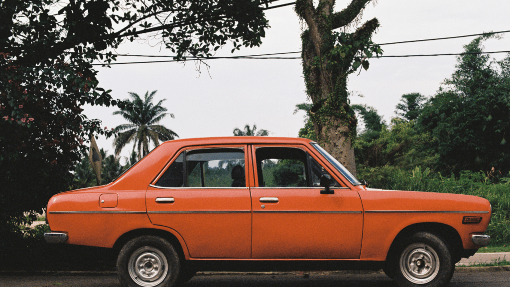 a car parked on the side of the road