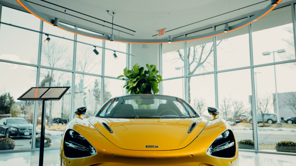 a yellow sports car