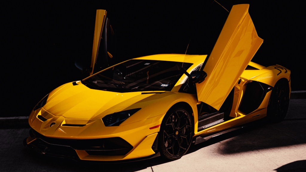 a yellow sports car 