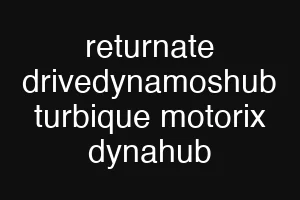 returnate drivedynamoshub turbique motorix dynahub